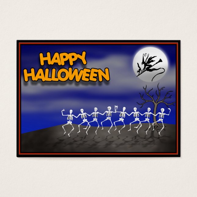 Halloween Moonlit Party Scene Visitekaartjes (Voorkant)