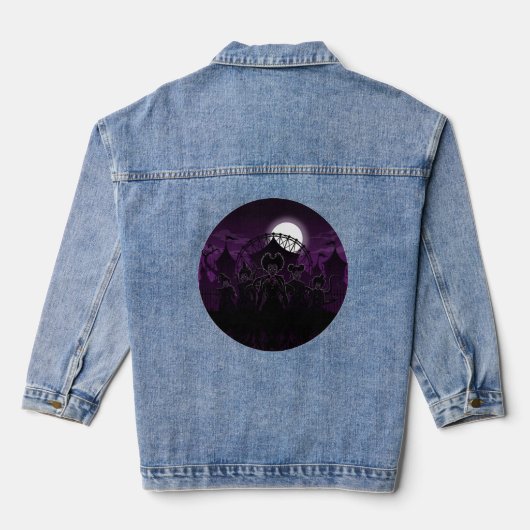 Halloween moord Lady Clowns 2 Denim Jacket (Achterkant)