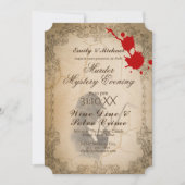 Halloween Moordmysterie Feestje Vintage Calligrafi Kaart (Voorkant)