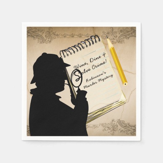 Halloween Moordmysterie Feestje Vintage Personalis Servet (Voorkant)