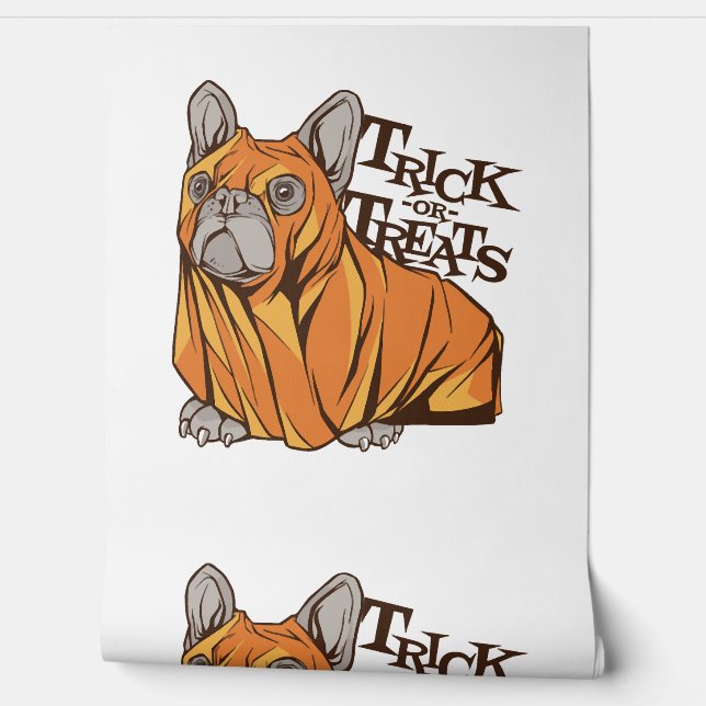 Halloween mops behang (Afrollen)