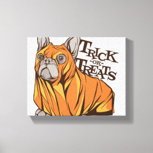 Halloween mops canvas afdruk