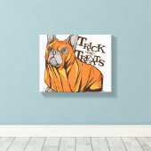 Halloween mops canvas afdruk (Insitu (Houten vloer))