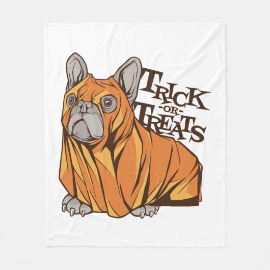 Halloween mops fleece deken (Voorkant)