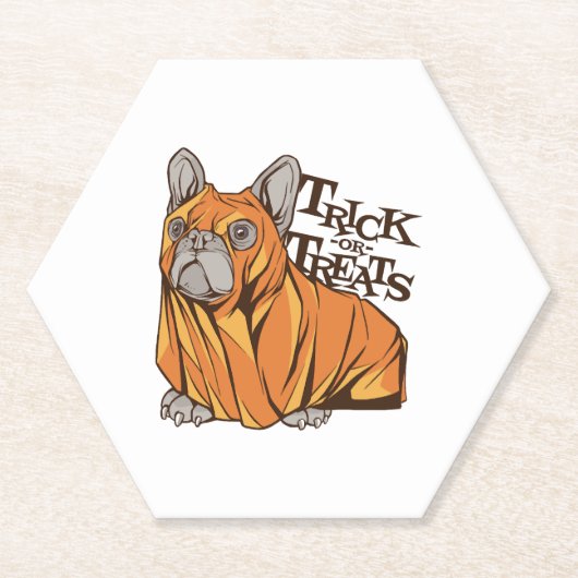 Halloween mops kartonnen onderzetters (Voorkant)