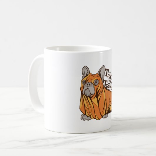 Halloween mops koffiemok (Voorkant links)