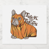 Halloween mops sparkling wijnetiket (Enkel label)