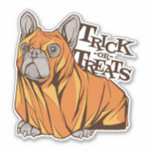 Halloween mops sticker (Voorkant)