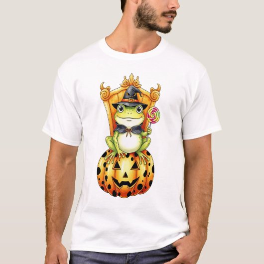 Halloween Mopshagedis op Pompoen T-shirt (Voorkant)