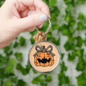 Halloween, Mopshoofd Pompoen Sleutelhanger (Hand)