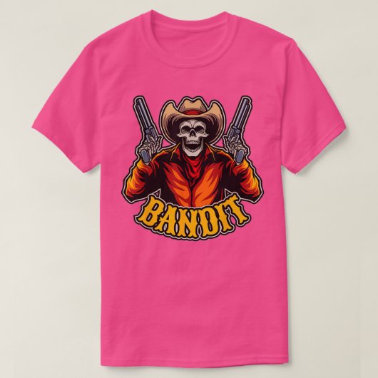 Halloween Motif Dead Cowboy met schedel T-shirt (Design voorkant)