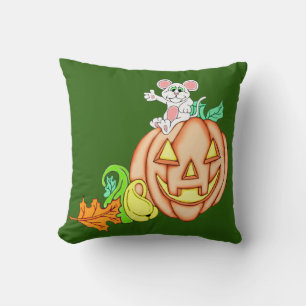Halloween Mouse en pompoen Kussen