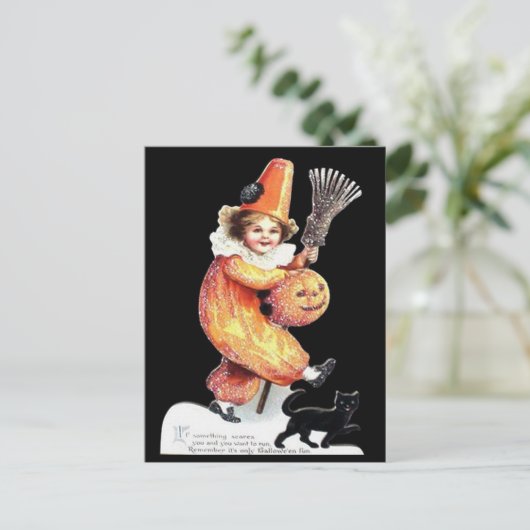  halloween mousserende kostuum briefkaart (Staand voorkant)