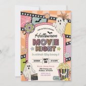 Halloween Movie Night Girl Birthday Invitation Kaart (Voorkant)