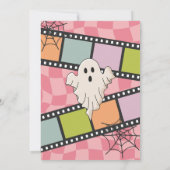 Halloween Movie Night Girl Birthday Invitation Kaart (Achterkant)