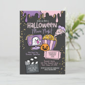 Halloween Movie Night Invitation Kaart (Staand voorkant)