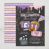 Halloween Movie Night Invitation Kaart (Voorkant / Achterkant)
