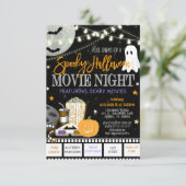 Halloween Movie Night Invitation Kaart (Staand voorkant)