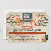 Halloween Movie Night Invitation Kaart (Voorkant)