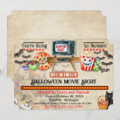 Halloween Movie Night Invitation Kaart (Voorkant / Achterkant)