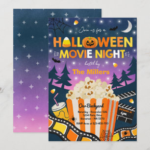 Halloween Movie Night Party Halloween Spooktacular Kaart