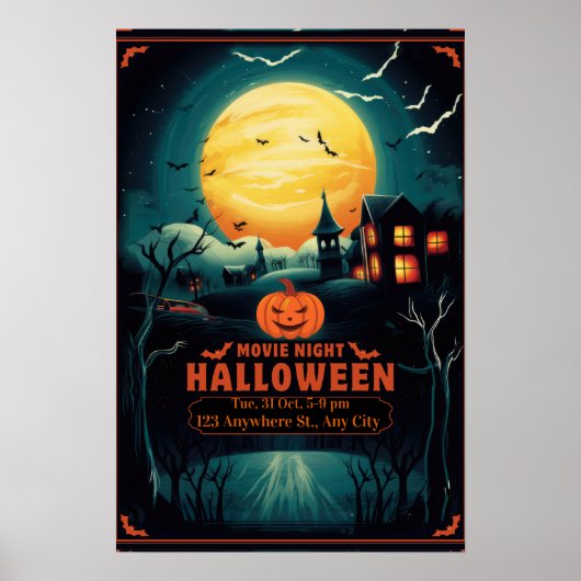 Halloween Movie Night Poster (Voorkant)