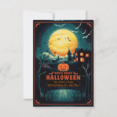 Halloween Movie Night Poster RSVP Kaartje (Voorkant)
