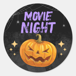 Halloween Movie Night Ronde Sticker