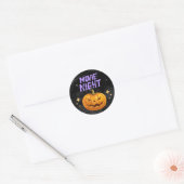 Halloween Movie Night Ronde Sticker (Envelop)
