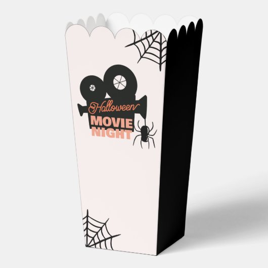 Halloween Movie Night Spooky Zwart en Sinaasappel Bedankdoosjes (Voorkant)