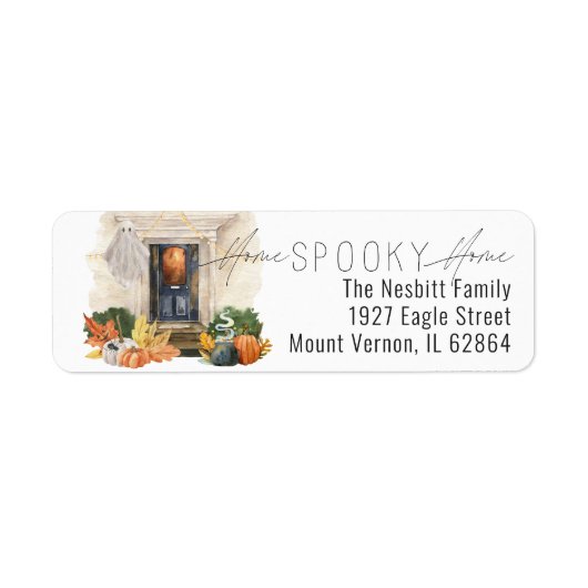 Halloween Moving Announcement Return Address Etiket (Voorkant)