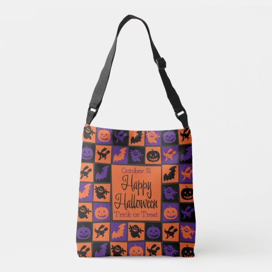 Halloween mozaïek crossbody tas (Achterkant)