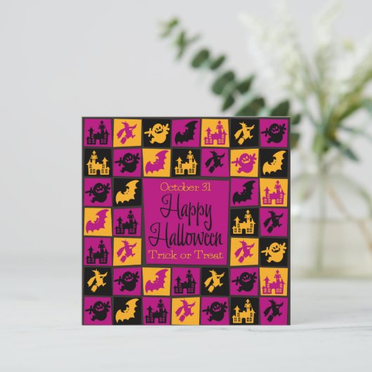 Halloween mozaïek kaart (Staand voorkant)