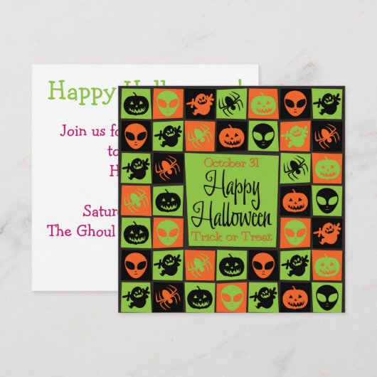 Halloween mozaïek kaart (Voorkant / Achterkant)