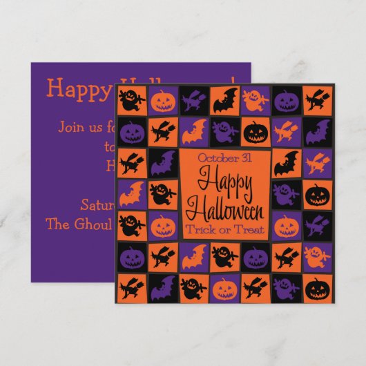 Halloween mozaïek kaart (Voorkant / Achterkant)