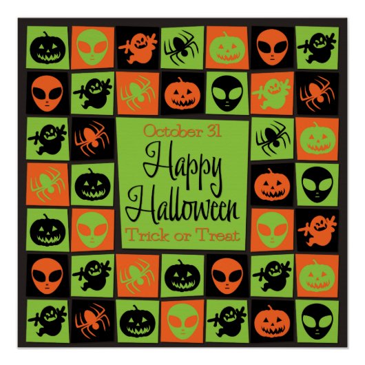 Halloween mozaïek poster (Voorkant)