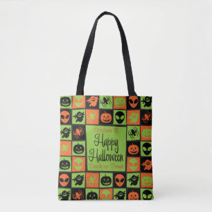 Halloween mozaïek tote bag