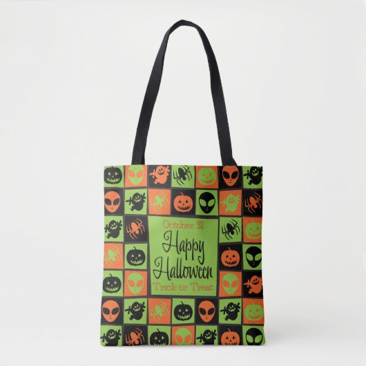 Halloween mozaïek tote bag (Voorkant)