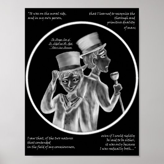 Halloween Mr. Hyde and Dr. Jekyll Gothic Art Print (Voorkant)