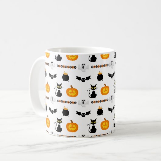 Halloween mugs with a cat theme koffiemok (Voorkant links)