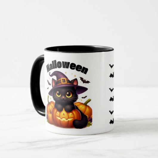 Halloween mugs with a cat theme mok (Voorkant links)