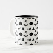 Halloween mugs with a cat theme tweekleurige koffiemok (Voorkant links)