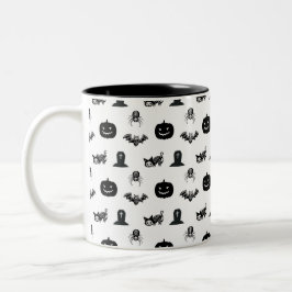 Halloween mugs with a cat theme tweekleurige koffiemok