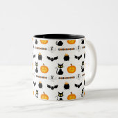 Halloween mugs with a cat theme tweekleurige koffiemok (Voorkant rechts)
