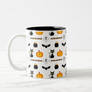 Halloween mugs with a cat theme tweekleurige koffiemok