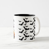 Halloween mugs with a cat theme tweekleurige koffiemok (Voorkant rechts)