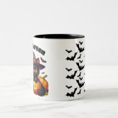 Halloween mugs with a cat theme tweekleurige koffiemok (Center)