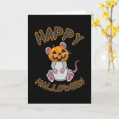 Halloween Muizen Rat Pompoen Horror Gift Idee Kaart (Gele Bloem)