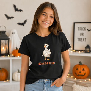 Halloween Mummie Gans Toeter of Snoep Vrouw T-shirt