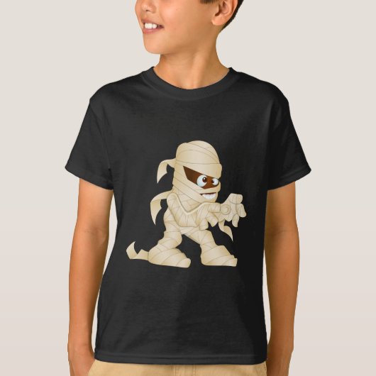 Halloween mummie griezelig karakter t-shirt (Voorkant)